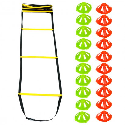 Набір драбина координаційна тренувальна бігова Europaw + фішка-конус 8 см