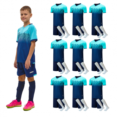 Футбольний набір на команду Europaw 029 дитячий темно-синій 10 шт