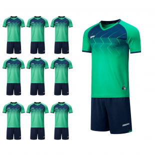 Футбольный набор на команду Europaw 029 зелено-бирюзовый 10 шт