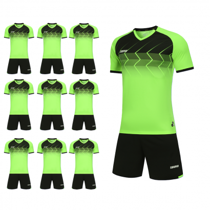 Футбольний набір на команду Europaw 029 салатовий-чорний 10 шт