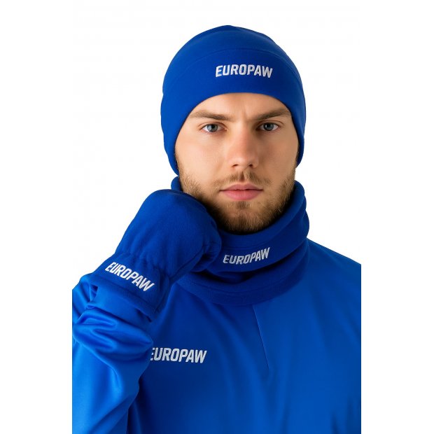 Зимний набор шапка + баф + перчатки EUROPAW синий электрик