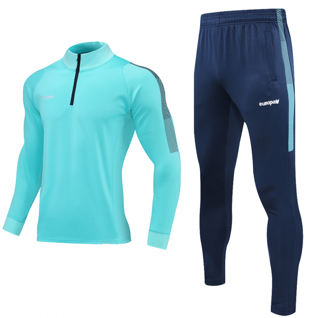 Спортивний тренувальний костюм EUROPAW Limber Up 2101 Short zipper бірюзовий