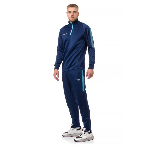 Спортивний тренувальний костюм EUROPAW Limber Up 2101 Short zipper синій