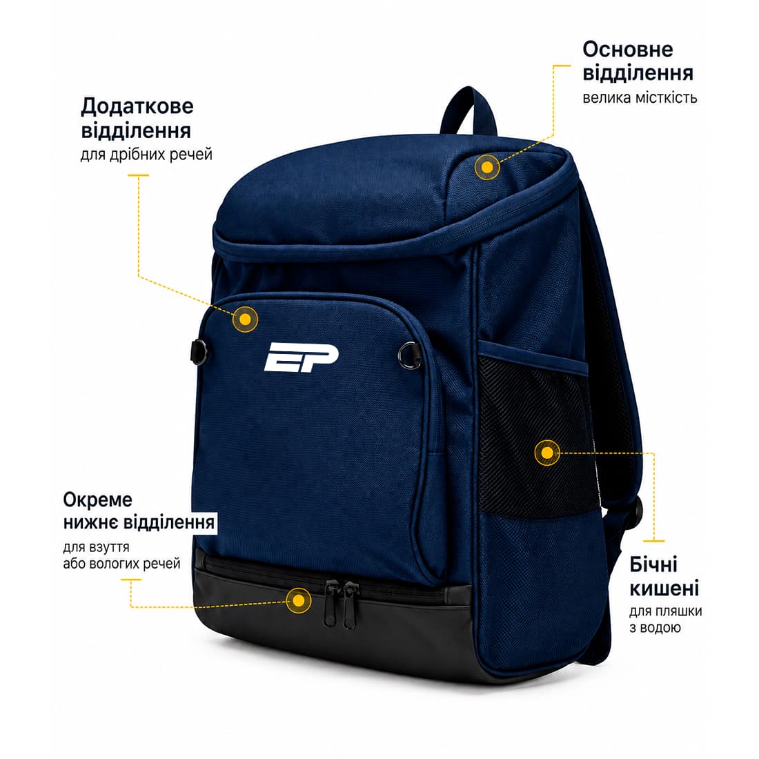 Спортивний рюкзак EUROPAW J-27 дитячий темно-синій Спортивний рюкзак EUROPAW J-27 дитячий темно-синій